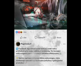 Soc. tinklų administravimas - Facebook, Instagram, Linkedin / Pagalvosiu.lt / Darbų pavyzdys ID 3580021