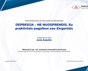 Psichologinės konsultacijos / Ania Žukaitė / Darbų pavyzdys ID 3596741