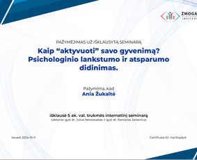Psichologinės konsultacijos / Ania Žukaitė / Darbų pavyzdys ID 3596743