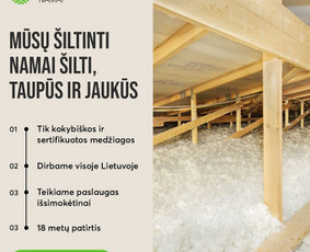 Šiltinimas biria pučiama vata Knauf, Isover, Paroc, Ekovata - Statybos darbai - 2 Statybos darbai - Šiltinimas biria pučiama vata Knauf, Isover, Paroc, Ekovata - 2
