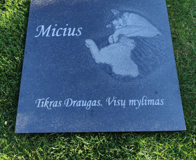 Užrašų kalimas. Atminimo lentelė gyvūnui