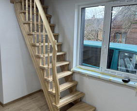 Uosinių laiptų gamyba, montavimas - Laiptų montavimas - 1 Laiptų montavimas - Uosinių laiptų gamyba, montavimas - 1