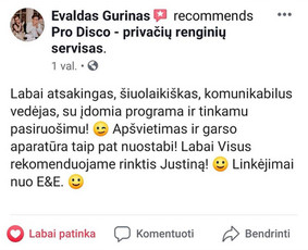 Profesionali Vedėjo ir Dj komanda arba tik Dj puikia kaina! / Justinas Sruoginis / Darbų pavyzdys ID 734427