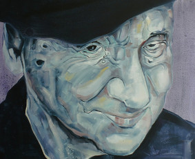 Jonas Mekas. Drobė, aliejus. 85x60cm. 2019m.