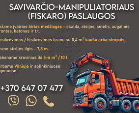 Krovinių pervežimas savivarčiais su manipuliatoriais 4x4 - Fiskaro nuoma - 1 Fiskaro nuoma - Krovinių pervežimas savivarčiais su manipuliatoriais 4x4 - 1