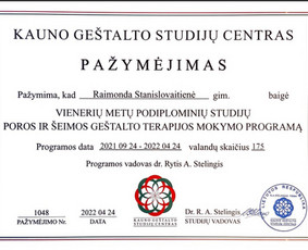 Geštalto psichoterapijos konsultantė - Šeimos, porų santykių psichologai - 1 Šeimos, porų santykių psichologai - Geštalto psichoterapijos konsultantė - 1