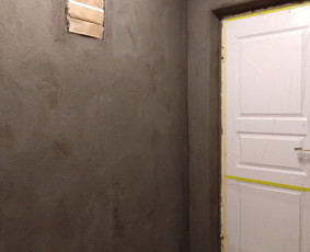 Sienų tinkavimas - Vidaus apdailos darbai, tinkavimas natūraliu molio tinku. - 3