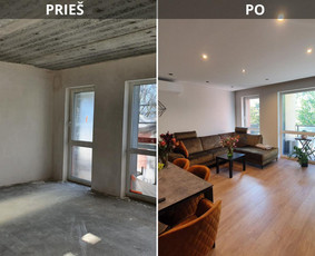 Statybos darbai - Profesionali vidaus apdaila Kaune: glaistymas ir dažymas - 1