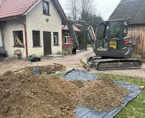 Ekskavatoriaus nuoma - Kasimo darbai.kanalizacija, lietus, drenažas - 2