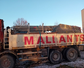 Negabaritinių krovinių gabenimas - Keturašio savivarčio su kranu ir greiferiniu kaušu paslaukos - 4