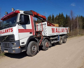 Negabaritinių krovinių gabenimas - Keturašio savivarčio su kranu ir greiferiniu kaušu paslaukos - 1