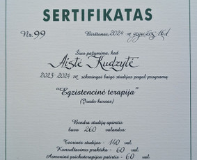 Psichologinė, emocinė pagalba - Egzistencinė terapija. Priklausomybių konsultacijos - 2