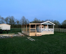 Sodo, mediniai nameliai - Visi statybos darbai, nuo pamatų iki rakto. - 1