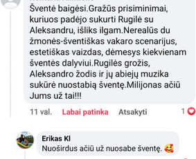 Muzikantai, atlikėjai, vedėjas / Aleksandras La & Rugilė / Darbų pavyzdys ID 3389036