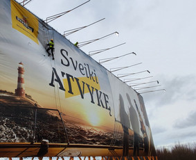 Pramoninis alpinizmas, aukštalipių paslaugos - Iškabų, reklaminių tentų montavimas ir demontavimas - 1 Iškabų, reklaminių tentų montavimas ir demontavimas - Pramoninis alpinizmas, aukštalipių paslaugos - 1