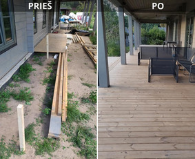 Siulom savo paslaugas terasu darymas rąstinių namų surinkima / Evaldas Vyšniauskas / Darbų pavyzdys ID 3741611