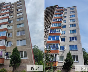 Dažymo darbai aukštyje - Daugiaaukščių namų tarpblokinių sandūrų remontas - 4