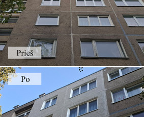 Dažymo darbai aukštyje - Daugiaaukščių namų tarpblokinių sandūrų remontas - 3