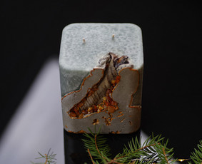 PARDUOTA!
Betone lieta palmių vaško žvakė dekoruota mediena ir baltijos gintaru.
Vaško kiekis: 480 ml
Išmatavimai: 9x9 cm
Degimo laikas: ± 90 val