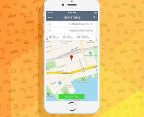 Daugia-funkcinė taksi užsakimo programėlė (Android ir ios platformom). Taksi užsakymas, gps vietos nustatymas, vairuotojos sekimas, vertinimas.