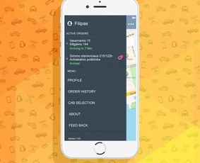 Daugia-funkcinė taksi užsakimo programėlė (Android ir ios platformom). Taksi užsakymas, gps vietos nustatymas, vairuotojos sekimas, vertinimas.