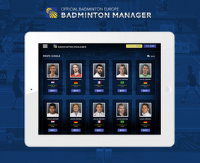 Oficialus Europos Badmintono Federacijos "sport manager" tipo žaidimas (android / ios). Pririštas prie žaidėjų rezultatų su galimybe gyvai stebėti varžybas ir sekti rezultatus.