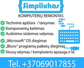 Simpliukas - maža elektronika, mažas servisas (Klaipėda) - Kompiuterių remontas - 2 Kompiuterių remontas - Simpliukas - maža elektronika, mažas servisas (Klaipėda) - 2