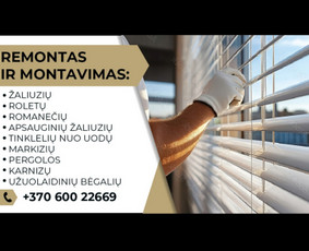 Žaliuzės,roletai, markizės / REMONTAS IR MONTAVIMAS / Darbų pavyzdys ID 3800924