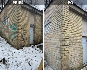 Spec. valymas: grafičių, fasado, sniego ir kt. / Profesionalus paviršių valymas. / Darbų pavyzdys ID 3801444