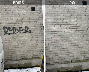 Spec. valymas: grafičių, fasado, sniego ir kt. / Profesionalus paviršių valymas. / Darbų pavyzdys ID 3807406