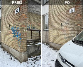 Spec. valymas: grafičių, fasado, sniego ir kt. / Profesionalus paviršių valymas. / Darbų pavyzdys ID 3807430