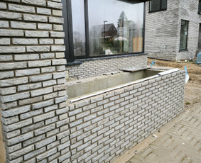Klinkerio klijavimas // Klinkerio plytu muras / Klinkeris / Darbų pavyzdys ID 3814882