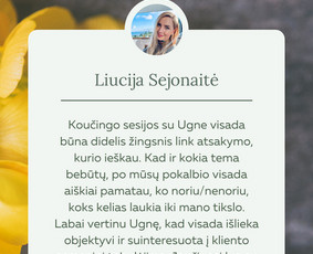 Terapinis koučingas ir psichoterapija, mokymų vedimas / Ugnė Lindžiūtė / Darbų pavyzdys ID 3823587