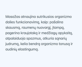 Kineziterapija, manualinė terapija, masažai / Lina / Darbų pavyzdys ID 3825647