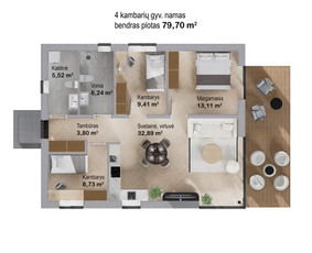 3D modeliavimas - 3d vizualizacijos/ 3d aukštų planai/ animacijos/ 360 turai - 2