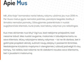 Tekstai / Soc. tinklų įrašai / Pranešimai žiniasklaidai / Kita Koja MB / Darbų pavyzdys ID 3853889