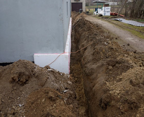 Pamatų šiltinimas drenažas hidroizoliacija ir kasimo darbai / Pamatai / Darbų pavyzdys ID 3852089