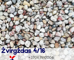 Žvirgždas - Smėlis, žvyras, skalda su pristatymu nuo 1t - 1