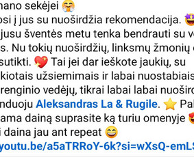 Muzikantai, atlikėjai, vedėjas / Aleksandras La & Rugilė / Darbų pavyzdys ID 3862417