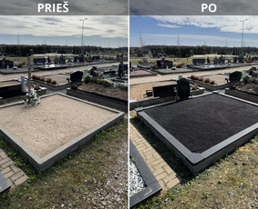 Angelų vizija - kapų tvarkymas - Kapo dekoravimas akmenėliais - 1 Kapo dekoravimas akmenėliais - Angelų vizija - kapų tvarkymas - 1