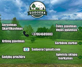 Vėjos, žolės pjovimas. Žolės skarifikavimas. - Aplinka, sodas - 1 Aplinka, sodas - Vėjos, žolės pjovimas. Žolės skarifikavimas. - 1