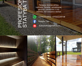 Laiptų turėklai - Terasos ir visi kiti medžio bei statybos darbai - 1