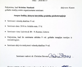 Psichoterapeutė Alytuje ir nuotoliu. Lektorė. / Kristina Stankutė / Darbų pavyzdys ID 3881150