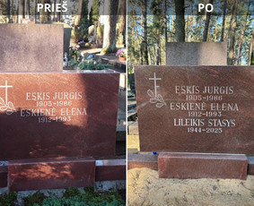 Angelų vizija - kapų tvarkymas - Raidžių ir portretų kalimas ant paminklo - 2 Raidžių ir portretų kalimas ant paminklo - Angelų vizija - kapų tvarkymas - 2