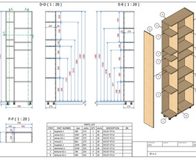 Baldų projektavimas, dizaineriai - Nestandartinių baldų projektavimas-gamybiniai brėžiniai - 1