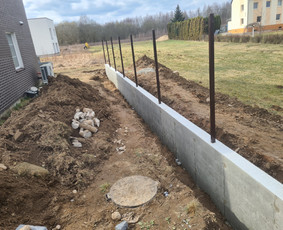 Atraminės sienelės - Pamatų įrengimas, atraminės sienelės, mūro darbai. - 4