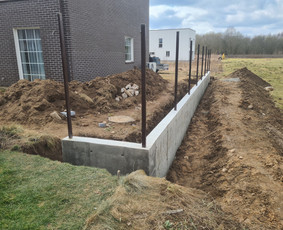 Atraminės sienelės - Pamatų įrengimas, atraminės sienelės, mūro darbai. - 3