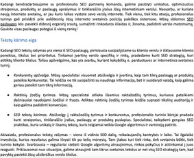 Tekstų interneto svetainėms kūrimas - Seo tekstų rašymas (straipsniai, tinklaraščiai, kategorijos) - 1