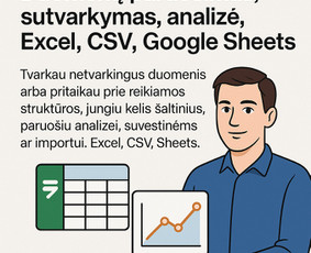 Duomenų paruošimas, sutvarkymas, analizė, Excel, Csv, Google - Microsoft Office Excel specialistai - 1 Microsoft Office Excel specialistai - Duomenų paruošimas, sutvarkymas, analizė, Excel, Csv, Google - 1