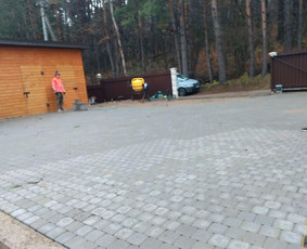 Trinkelių klojimas, pagrindo įrengimas, drenažas, lietus. - Aplinka, sodas - 1 Aplinka, sodas - Trinkelių klojimas, pagrindo įrengimas, drenažas, lietus. - 1